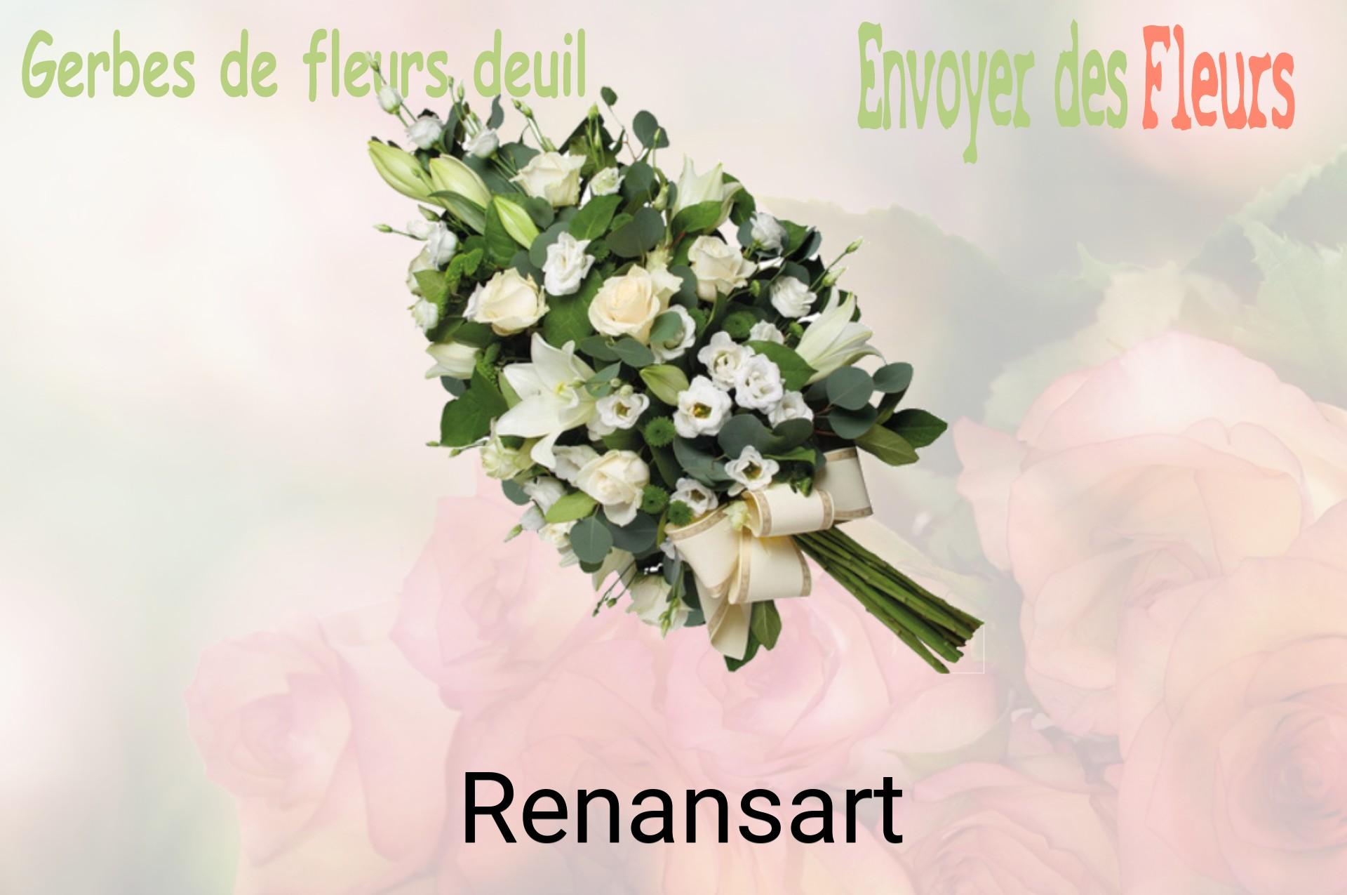 Gerbe de fleurs de deuil livrée à Renansart